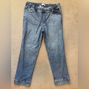 LANE BRYANT SIZE 18 WOMENS PULL ON DRAWSTRING BLUE JEANS 29” INSEAM